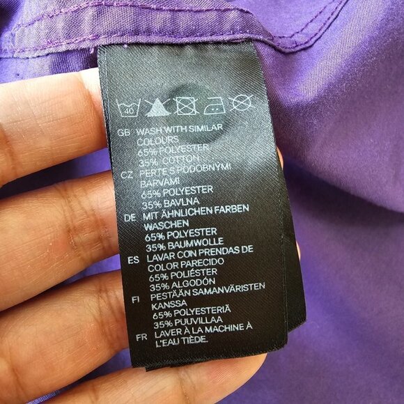 H&M Men's Long Sleeve Dress Shirt, Size Small, Purple, Easy Iron - Picture 7 of 10